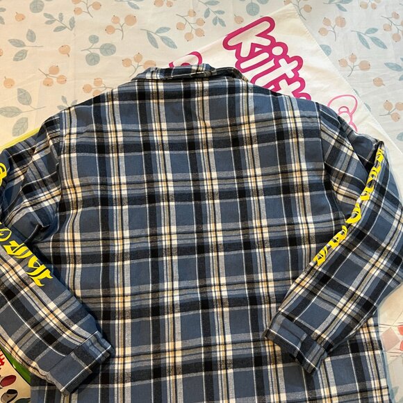 Chrome Hearts Sanskrit Check Quilted Shirt Blue And Black Check - Picture 9 of 9